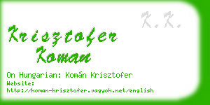 krisztofer koman business card