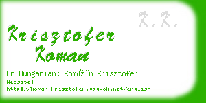 krisztofer koman business card